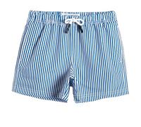 MaaMgic Bañador Niño Ropa de Baño para Niño Secado rápido Interior de Malla Short de Natación Estampado,Rayas Azules y Blancas,5-6 años