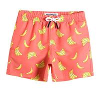MaaMgic Bañador Niño Ropa de Baño para Niño Secado rápido Interior de Malla Short de Natación Estampado,Naranja Plátanos,5-6 años