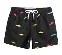 MaaMgic Bañador Niño Ropa de Baño para Niño Secado rápido Interior de Malla Short de Natación Estampado,Tiburón Negro,5-6 años