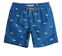 MaaMgic Ropa de Baño para Hombres Bañador para Vacaciones Short de Playa Natación Secado Rápido Piscina Ancla,Azul Tiburón,S
