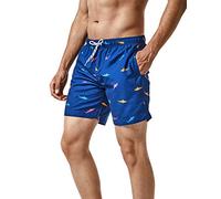 MaaMgic Ropa de Baño para Hombres Bañador para Vacaciones Short de Playa Natación Secado Rápido Piscina Ancla,Azul Tiburón Multicolor,S