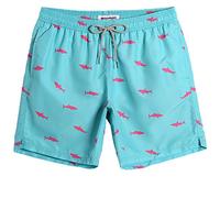MaaMgic Ropa de Baño para Hombres Bañador para Vacaciones Short de Playa Natación Secado Rápido Piscina Ancla,Azul Claro Tiburón,M