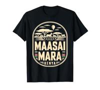 Maasai Mara Kenya - Emblema de Viaje con Emblema de Color Crema Camiseta