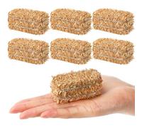 Maasechs 6 mini balas de heno para Acción de Gracias, decoración de cosecha de otoño, pequeñas balas decorativas para miniaturas de otoño, Halloween, casa de muñecas, decoraciones de fiesta temática