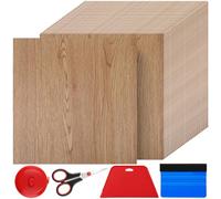 Maasechs 64 azulejos de suelo de grano de madera, azulejos de PVC impermeables de 12 x 12 pulgadas con tijeras, cinta métrica y 2 raspadores, papel tapiz autoadhesivo para baño, cocina (marrón)