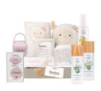 Mababyshop - Cesta Bebé Recién Nacido | Canastilla Personalizada con Manta y Peluche | Chupete y Cosmetica Natural My Little One | Nombre Bordado, Pure Rosa