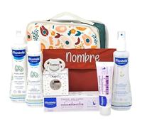 Mababyshop Mi Primera Canastilla - Bolso Personalizado con Nombre, Maletita Organizador, Set Dermocosmética Premium y Chupete Silicona 0M Grabado | Regalo Bebé Unisex Original (Neceser Terracota)