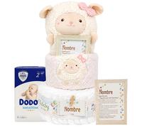 Mababyshop Tarta de Pañales Niña Mi Ovejita, Manta y Peluche (Rosa)