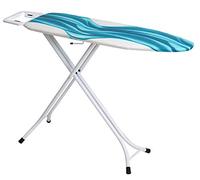 Mabel Home Altura Ajustable, Deluxe, 4 Patas, Tabla de Planchar, Cubierta Extra, Estampado Azul/Blanco