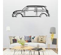 Mabi Automotive Parts Mini John Cooper Silhouette - Arte de pared de metal para automóvil, automóvil deportivo, decoración de línea de silueta automotriz, escultura minimalista para garaje, regalo