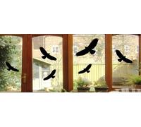 Mabi-IN-Design 6 pegatinas de pájaro - pájaro ventana cristal - diferentes tamaños B368 (negro)