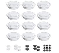 Mablik® Pasacables Escritorio Blancos, 12 Unidades. Tapa Pasa Cables para Escritorio como Embellecedor, Agujero Mesa de Diámetro 60 mm, con Muelle. Organizador de Cables (12 Pasacables Blancos)