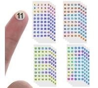 Mabor 16 pegatinas multicolor con números del 1 al 200 láser, 8 mm, resistentes a la intemperie, para taquillas, organización de archivos