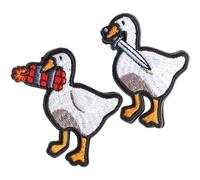 Mabor 2 juegos de parches para mochila táctica, parches bordados, divertido parche de pato, pato con cuchillo y explosivo, parche de gancho y bucle, parches tácticos divertidos, parches tácticos