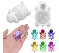 Mabor 2 moldes de silicona de tortuga, moldes de fundición epoxi de animales 3D para manualidades, lindo molde en forma de tortuga marina para casa de muñecas, jardín, suministros de decoración de