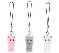 Mabor 3 dijes de teléfono con diseño de gato kawaii, dije de gato para teléfono celular, estéticos con bonitos colgantes para decoración
