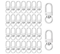 Mabor - 30 cierres de pinza de langosta, cordones giratorios de metal plateado, ganchos para llavero, ganchos de garra para bolsos, llaveros, conectores, joyería, conectores, manualidades, etc