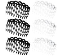 Mabor 6 peines franceses para el cabello para mujer, peines de resina blanca y negra, peines laterales decorativos para rizos, peinados y accesorios de peinado