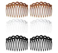 Mabor 6 peines laterales franceses para el cabello para mujer, accesorios de peine para el cabello, peine decorativo giratorio, 3 colores para múltiples peinados, niñas y mujeres