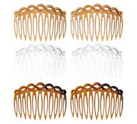 Mabor 6 peines laterales franceses para mujer, accesorios de peine para el cabello, peine decorativo de 3 colores para múltiples peinados para niñas y mujeres