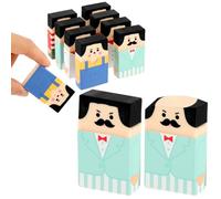 Mabor 8 gomas de borrar con diseño de hombre salario calvo de tío calvo para escritorio, novedoso borrador de pelo a sin pelo, divertidos borradores de lápiz para niños,