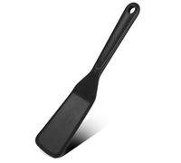 Mabor - Espátula de silicona antiadherente, resistente al calor, mango largo, color negro, para huevos, pizza, panqueques, crepes, 22,5 cm