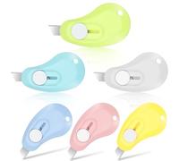 Mabor - Mini cortador de cajas, 6 cuchillos utilitarios para cartas, pequeño abridor de paquetes retráctil, cortador compacto de apertura de cartas para uso doméstico y de oficina