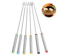 Mabor - Varillas de fondue, 6 piezas, acero inoxidable, accesorios para pinchos