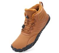 Mabove Botas de invierno para hombre y mujer, impermeables, forradas, cálidas, marrón, 44 EU