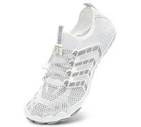 Mabove Escarpines Deportes Acuáticos para Hombre Mujer Zapatos de Agua para Buceo Surf Piscina Playa Natación(3015 Blanco Gris,39 EU)