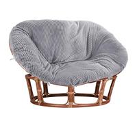 MABOZOO Shaggy - Funda de cojín doble Papasan, funda de cojín de mimbre de piel sintética con felpa esponjosa, funda impermeable para hamaca solo para cojín Papasan, gris, 70 x 49 x 7 pulgadas