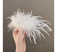 Mabta Pinza para el pelo de plumas de avestruz de los años 20, pinza para el pelo con plumas peludas, pasadores para niñas y mujeres, tocados grandes