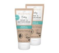 MABYEN Crema contra el viento y la intemperie, 2 x 25 ml, con certificación Öko-Tex Muy buena, crema para bebé, cuerpo y cara, cosméticos naturales certificados, Natrue, vegano, sin perfume, sin agua.