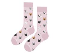MAC BEEN Diseños Animales II Calcetines Altos Divertidos Dibujos de Caras de Perro, Talla única 37-44, Unisex Adulto