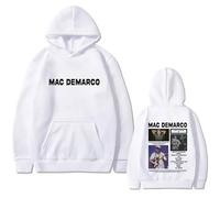Mac Demarco Sudaderas Manga Larga, Ropa Unisex, Cuello Redondo Informal, Estampado,Blanca,XXS