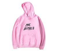 Mac Demarco Sudaderas Manga Larga, Ropa Unisex, Cuello Redondo Informal, Estampado,Rosado,XXL