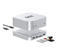 Mac Mini M4 Dock con concentrador completo de aluminio 8 en 1 para Mac Mini M4, M.2 NVMe SSD, 10 Gbps USB-A*2 y lector de tarjetas SD/TF 4.0 | Accesorios
