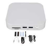 Mac Mini M4 Dock & Hub con Dual M.2 SSD Cinebulo - Soporte de Aleación de Aluminio para Mac Mini M4/M4 Pro 2024 | 10GBPS USB-A X3 | Lectores de Tarjetas SD/TF (Enchufe de la UE)