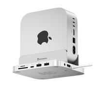 Mac Mini M4 Dock, Soporte de Aluminio y concentrador HDMI para M4 con Carcasa SSD M.2 NVMe, HDMI 4K 60 Hz, USB A/C 10G, Carga USB-C, SD/TF, Audio, concentrador 9 en 1 para Mac Mini M4/M4 Pro 2024