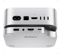 Mac Mini M6, M5 Pro, M4/M4 Pro Hub & Dock con HDMI 4K y SSD M.2 de 8 TB | PULWTOP USB C Hub con USB-A, SD/TF, Audio, Soporte de aluminio con concentrador USB-C para Mac mini M6, M5 Pro, M4/M4 Pro