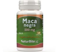 NaturBite Maca Negra 500mg, 120 comprimidos. Extracto de raíz de maca negra de alta concentración, soporta mayor resistencia y aporta energía.