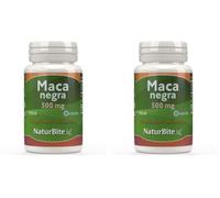 Maca Negra 500mg, 60 comprimidos, NaturBite. Extracto de raíz de maca negra de alta concentración, soporta mayor resistencia y aporta energía. (Paquete de 2)
