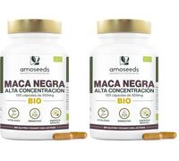 Maca Negra BIO Andina | Alta Concentración, 10 000mg / día | Maca Peruana Pura y Orgánica, 120 cápsulas | Energía, Vigor | Para Hombre y Mujer | Primera Calidad (Paquete de 2)