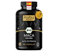 Maca Negra BIO Pura - 12.800 mg de Maca Negra Peruana Original (equivalente a 3.200 mg por dosis diaria) - Energía y Potencia para Hombres - Con Vitamina C Natural - 180 Cápsulas Veganas