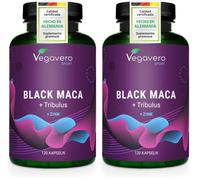 Maca Negra + Tribulus Terrestris + Zinc | PARA 4 MESES | Dosis Más Alta | VIGORIZANTE | Fuerza + Energía + Resistencia | Vegano & Sin Aditivos | Vegavero (Paquete de 2)