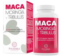 Maca Peruana Andina Forte con Moringa y Tribulus Terrestris - 60 cápsulas | 1 cápsula día. Suministro 60 días. Extracto de Maca Negra, Amarilla y Roja. Libido, energía, vitalidad, bienestar y dinamismo