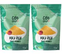 Maca Roja en Polvo Ecologica - 150g. Maca Peruana Pura para Maca Caffe. Fuente de Antioxidantes Vitamina C Hierro Calcio Potasio y Energía. Bio Maca Root Powder. (Paquete de 2)