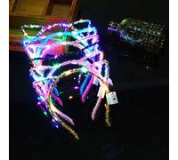 Macabolo Paquete de 10 diademas LED de orejas de gato, lindas diademas de gato iluminadas para discotecas, recuerdos de eventos, raves, fiesta de concierto
