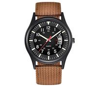 Macabolo Reloj analógico para hombre de campo táctico deportivo para hombre, resistente al agua, al aire libre, informal, de cuarzo, para hombres, marrón, Correa