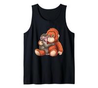 Macaco bebé Abrazando Peluche Lindo orangután Mono Punch Regalos Camiseta sin Mangas